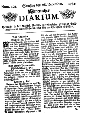 Wiener Zeitung 17541228 Seite: 1