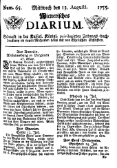 Wiener Zeitung 17550813 Seite: 1