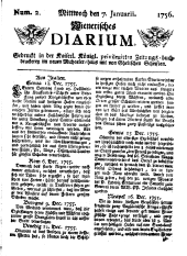 Wiener Zeitung 17560107 Seite: 1