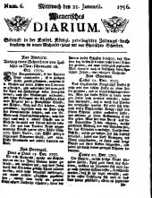 Wiener Zeitung 17560121 Seite: 1