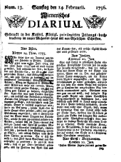 Wiener Zeitung 17560214 Seite: 1