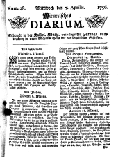 Wiener Zeitung 17560407 Seite: 1