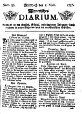 Wiener Zeitung 17560505 Seite: 1