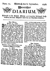 Wiener Zeitung 17560908 Seite: 1