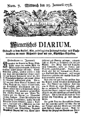 Wiener Zeitung 17580125 Seite: 1