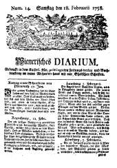 Wiener Zeitung 17580218 Seite: 1