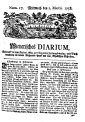 Wiener Zeitung 17580301 Seite: 1