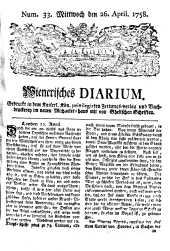 Wiener Zeitung 17580426 Seite: 1