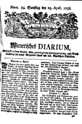 Wiener Zeitung 17580429 Seite: 1