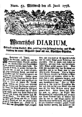 Wiener Zeitung 17580628 Seite: 1