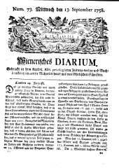 Wiener Zeitung 17580913 Seite: 1