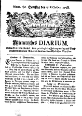 Wiener Zeitung 17581007 Seite: 1