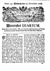 Wiener Zeitung 17581122 Seite: 1