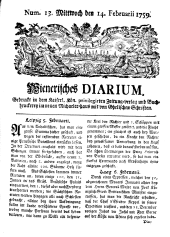 Wiener Zeitung 17590214 Seite: 1