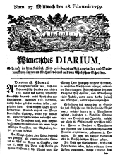 Wiener Zeitung 17590228 Seite: 1