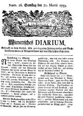 Wiener Zeitung 17590331 Seite: 1