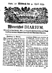 Wiener Zeitung 17590404 Seite: 1