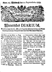 Wiener Zeitung 17590912 Seite: 1