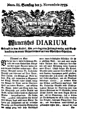 Wiener Zeitung 17591103 Seite: 1