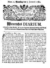 Wiener Zeitung 17600105 Seite: 1