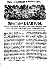 Wiener Zeitung 17600209 Seite: 1