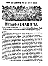 Wiener Zeitung 17600618 Seite: 1