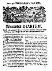 Wiener Zeitung 17600625 Seite: 1