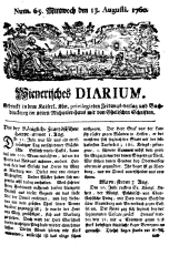 Wiener Zeitung 17600813 Seite: 1