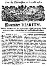 Wiener Zeitung 17600820 Seite: 1