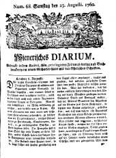 Wiener Zeitung 17600823 Seite: 1