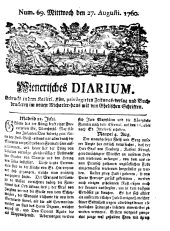 Wiener Zeitung 17600827 Seite: 1