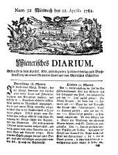 Wiener Zeitung 17610422 Seite: 1