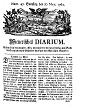 Wiener Zeitung 17610530 Seite: 1