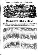 Wiener Zeitung 17610613 Seite: 1