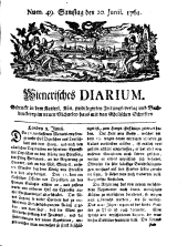 Wiener Zeitung 17610620 Seite: 1