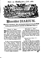 Wiener Zeitung 17610704 Seite: 1