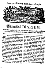 Wiener Zeitung 17610909 Seite: 1