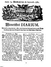 Wiener Zeitung 17610916 Seite: 1