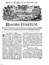 Wiener Zeitung 17610926 Seite: 1