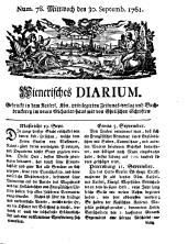 Wiener Zeitung 17610930 Seite: 1