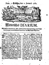 Wiener Zeitung 17620102 Seite: 1