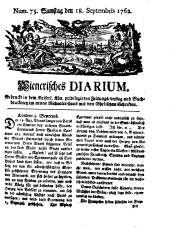 Wiener Zeitung 17620918 Seite: 1