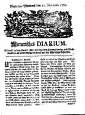 Wiener Zeitung 17621117 Seite: 1