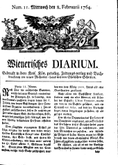 Wiener Zeitung 17640208 Seite: 1