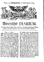 Wiener Zeitung 17640222 Seite: 1