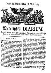 Wiener Zeitung 17640516 Seite: 1