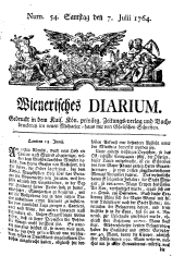 Wiener Zeitung 17640707 Seite: 1