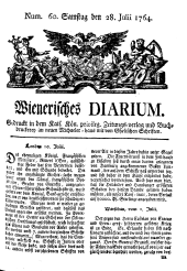 Wiener Zeitung 17640728 Seite: 1