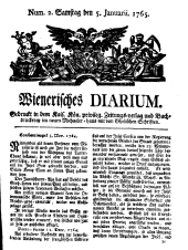 Wiener Zeitung 17650105 Seite: 1