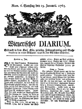 Wiener Zeitung 17650119 Seite: 1